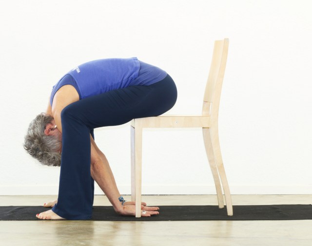 Forward Bend/Uttanasana - modified with chair