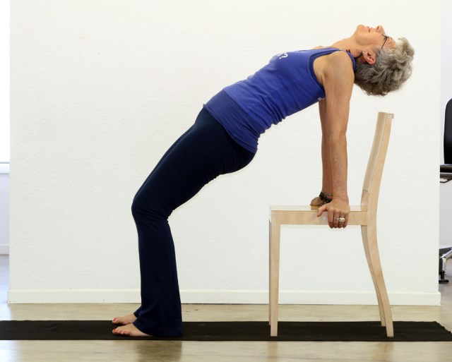Bridge/Setu Bandhasana with chair